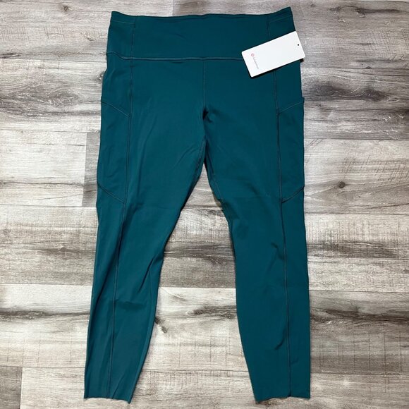 Lululemon Athletic Fast & Free HR Tight Yoga Pants Green Jasper NWT Size 14 - Picture 1 of 8